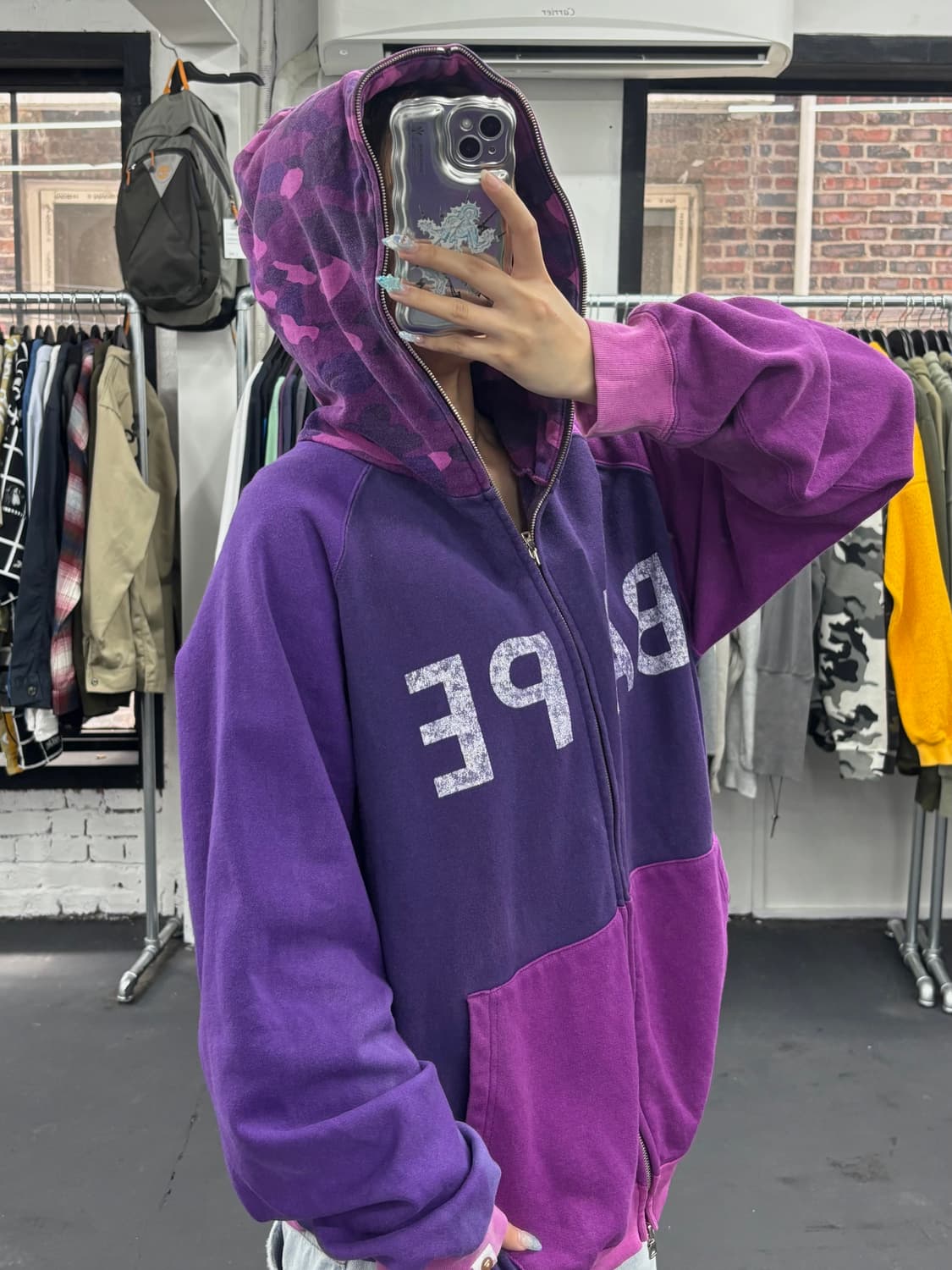 베이프 OG 퍼플 카모 풀 후드집업 상품이미지3