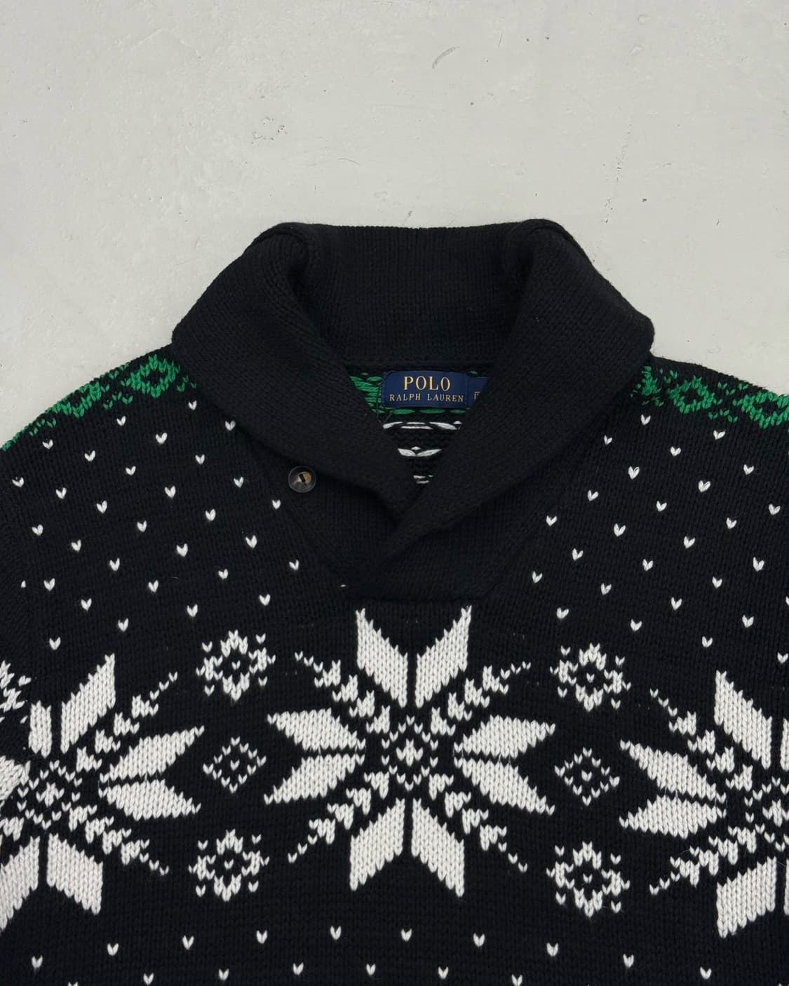 폴로 신형 네이비 눈꽃 캐시미어 숄카라 니트 74 55 52 78 상품이미지2