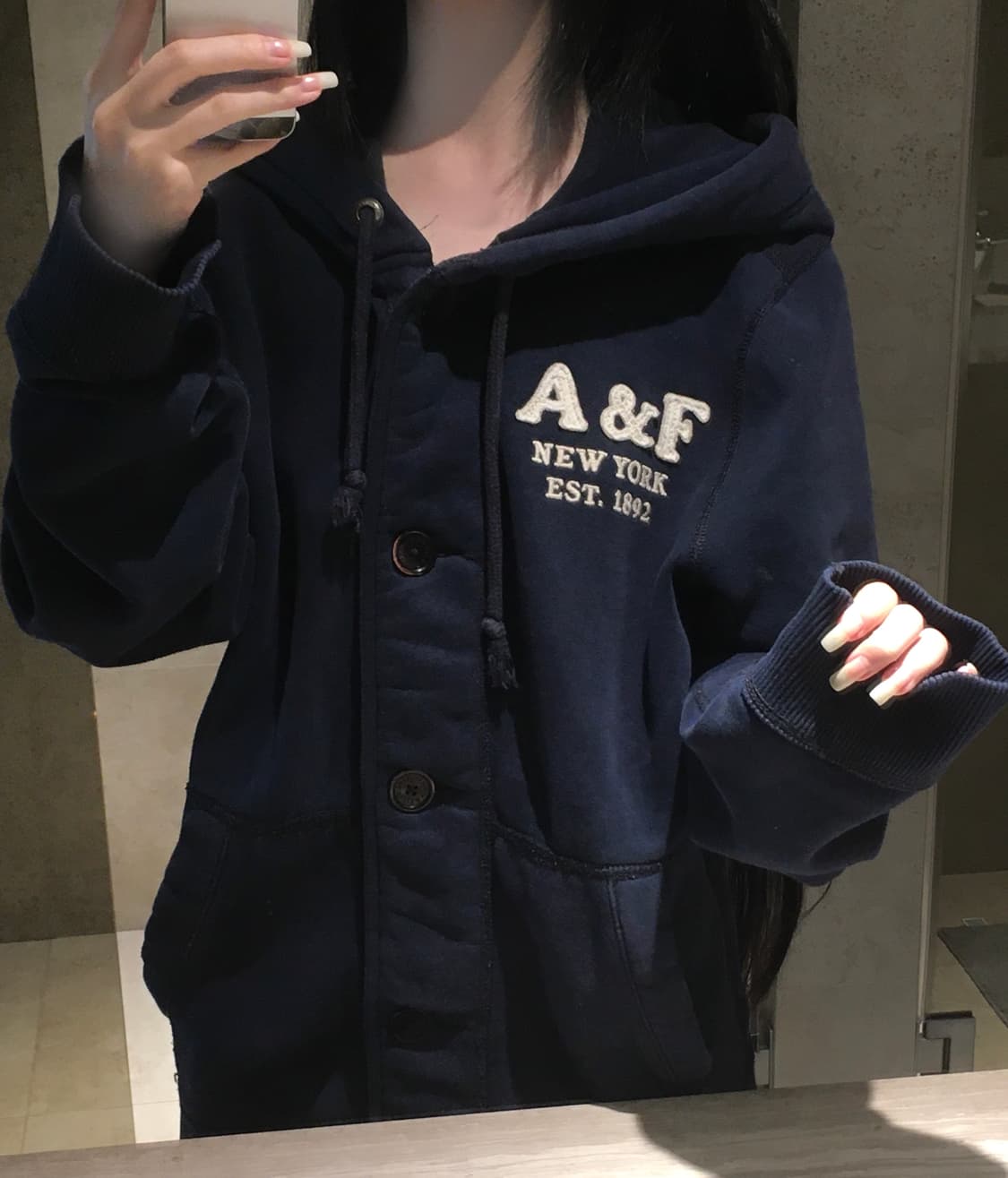 아베크롬비 네이비 후드 집업 핀터레스트 핀터깔 y2K 점퍼 상품이미지2