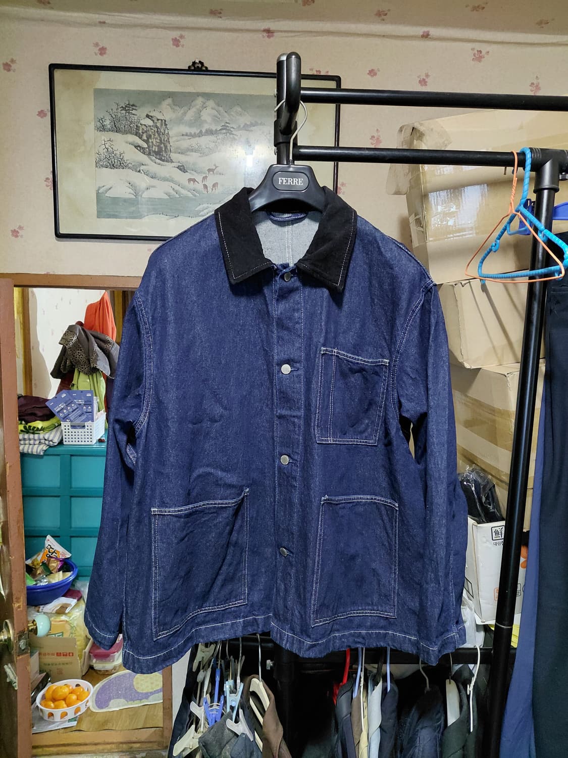 [GU]데님 초어 자켓 XL(105~110)사이즈 상품이미지1