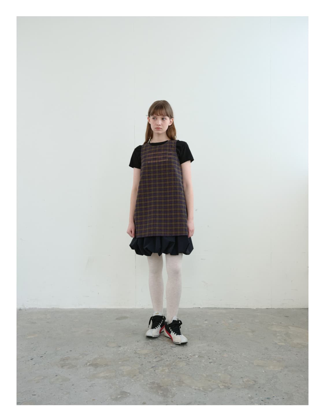 엔조블루스 시어 체크 슬리브리스탑 네이비(1회착용) 상품이미지3