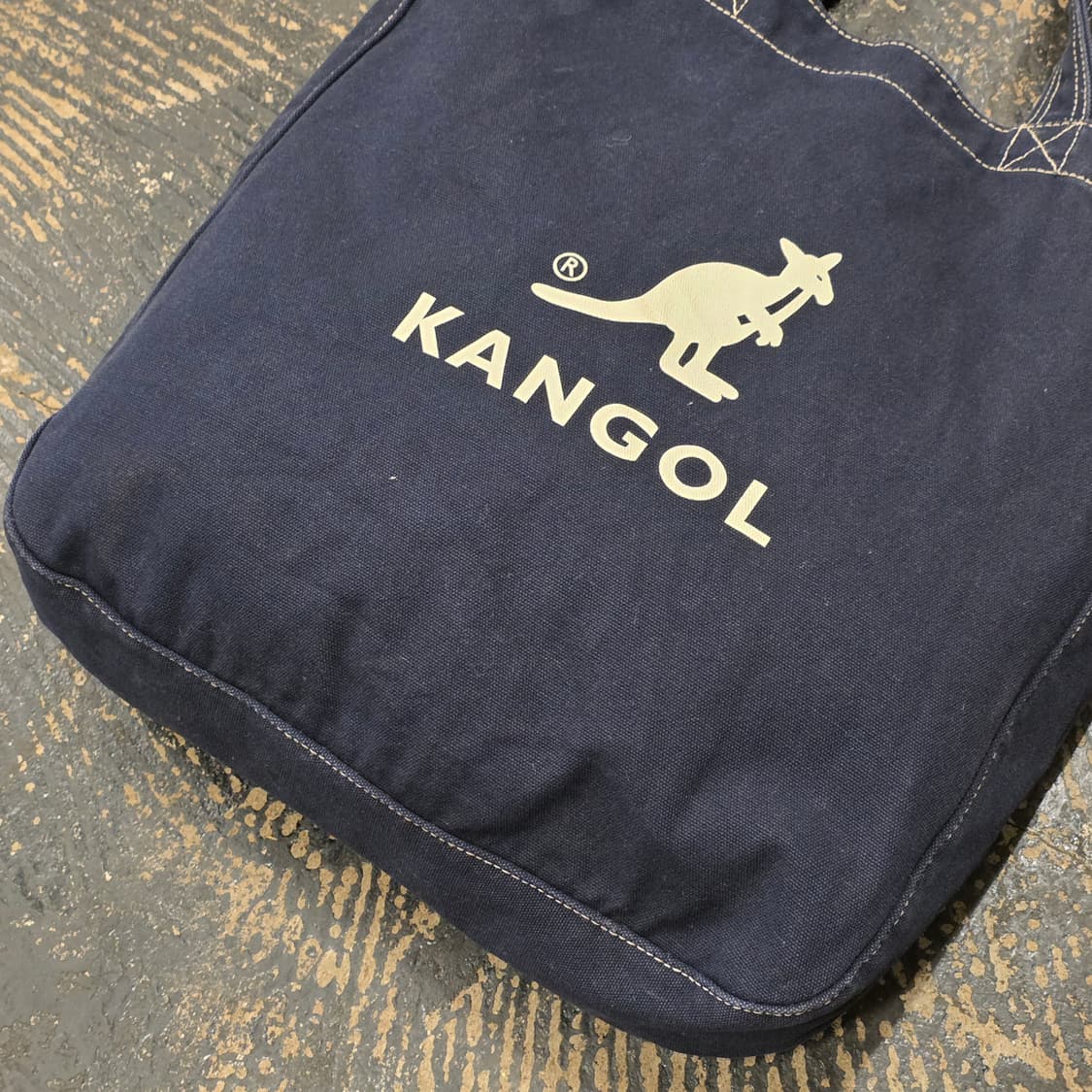 캉골 네이비 캔버스 토트백 상품이미지3