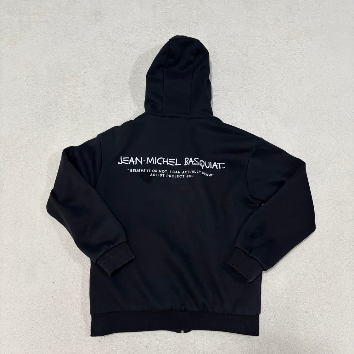 100 장미쉘바스키아 블랙 기모 후드집업 1202 상품이미지5