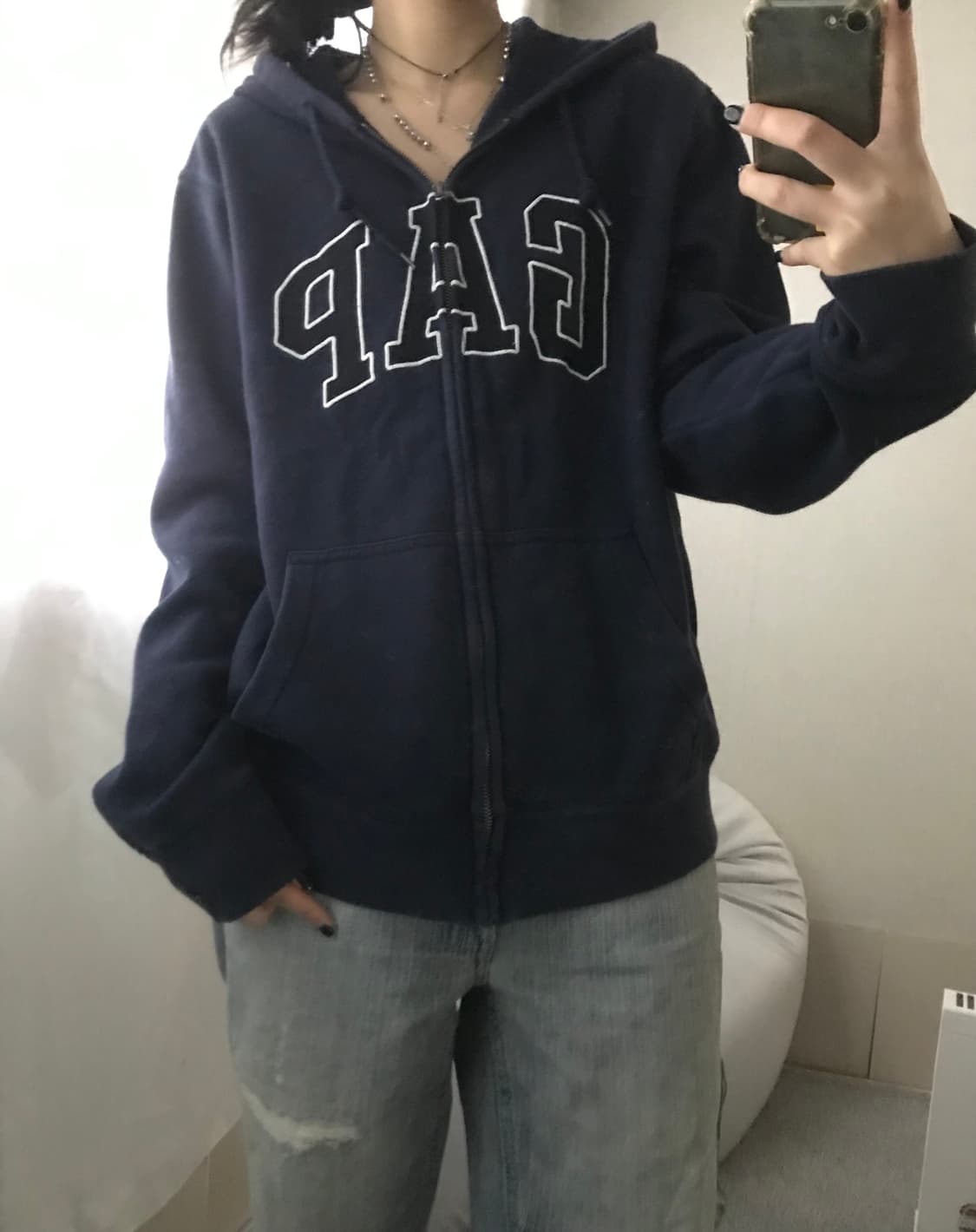 갭 네이비 후드집업 상품이미지4
