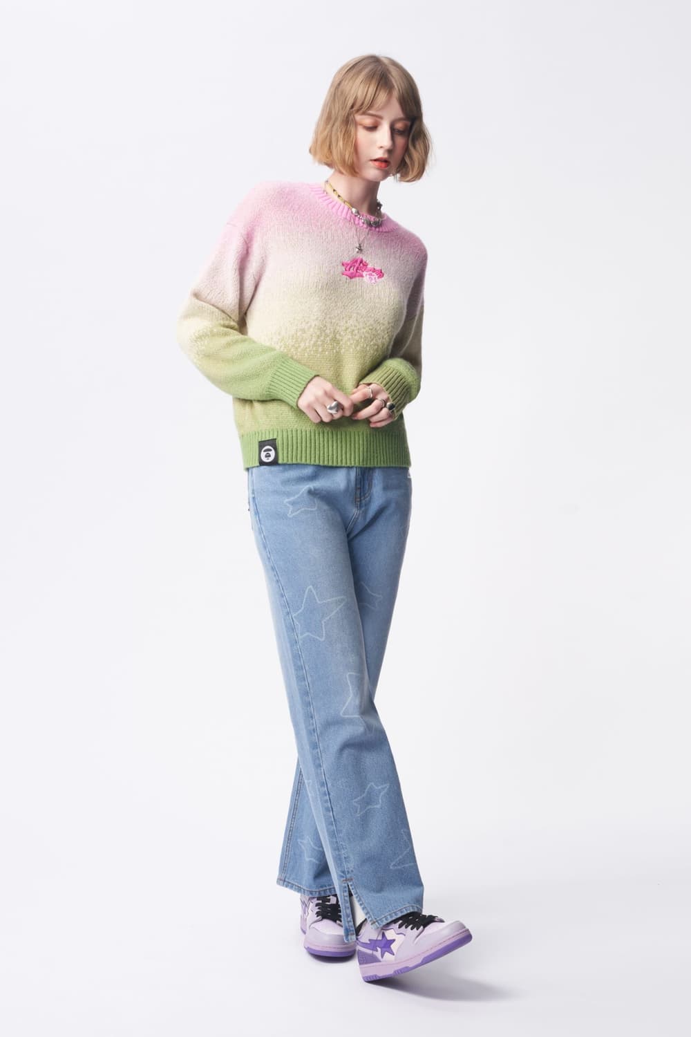 AAPE EMBROIDERED JACQUARD SWEATER 상품이미지5