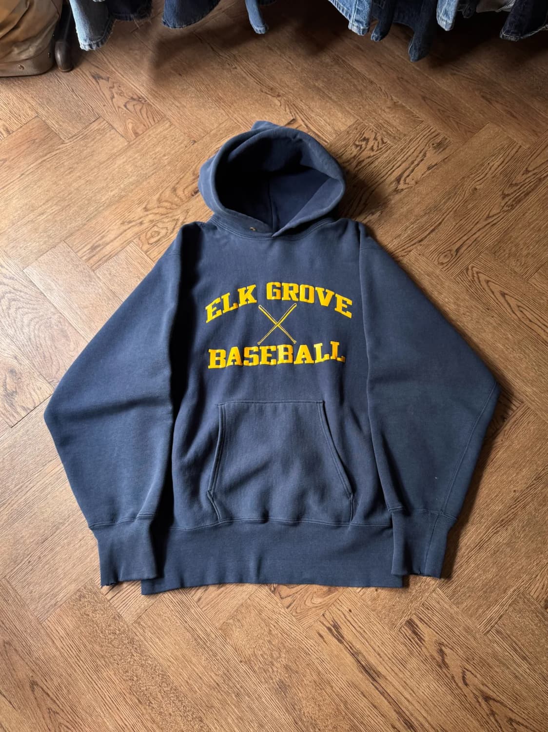 [L]80's 챔피온 리버스위브 베이스볼 후드 티셔츠 상품이미지1