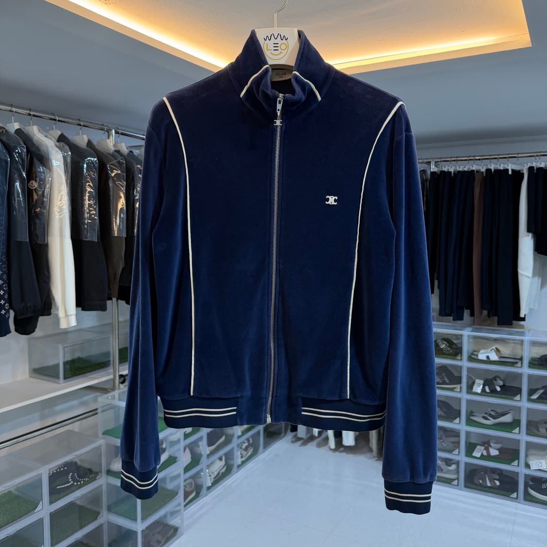 [리오브] 셀린느 트리오페 벨루어 트랙 벨벳 집업 상품이미지1