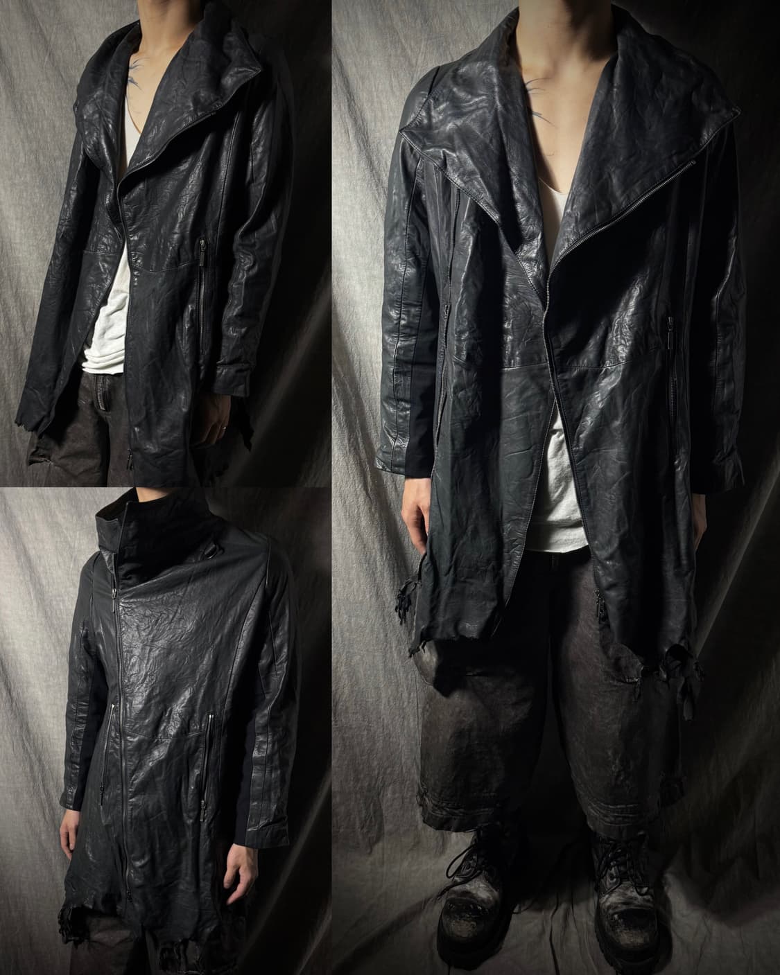 Yasuyuki Ishii Distressed Leather Jacket 상품이미지1