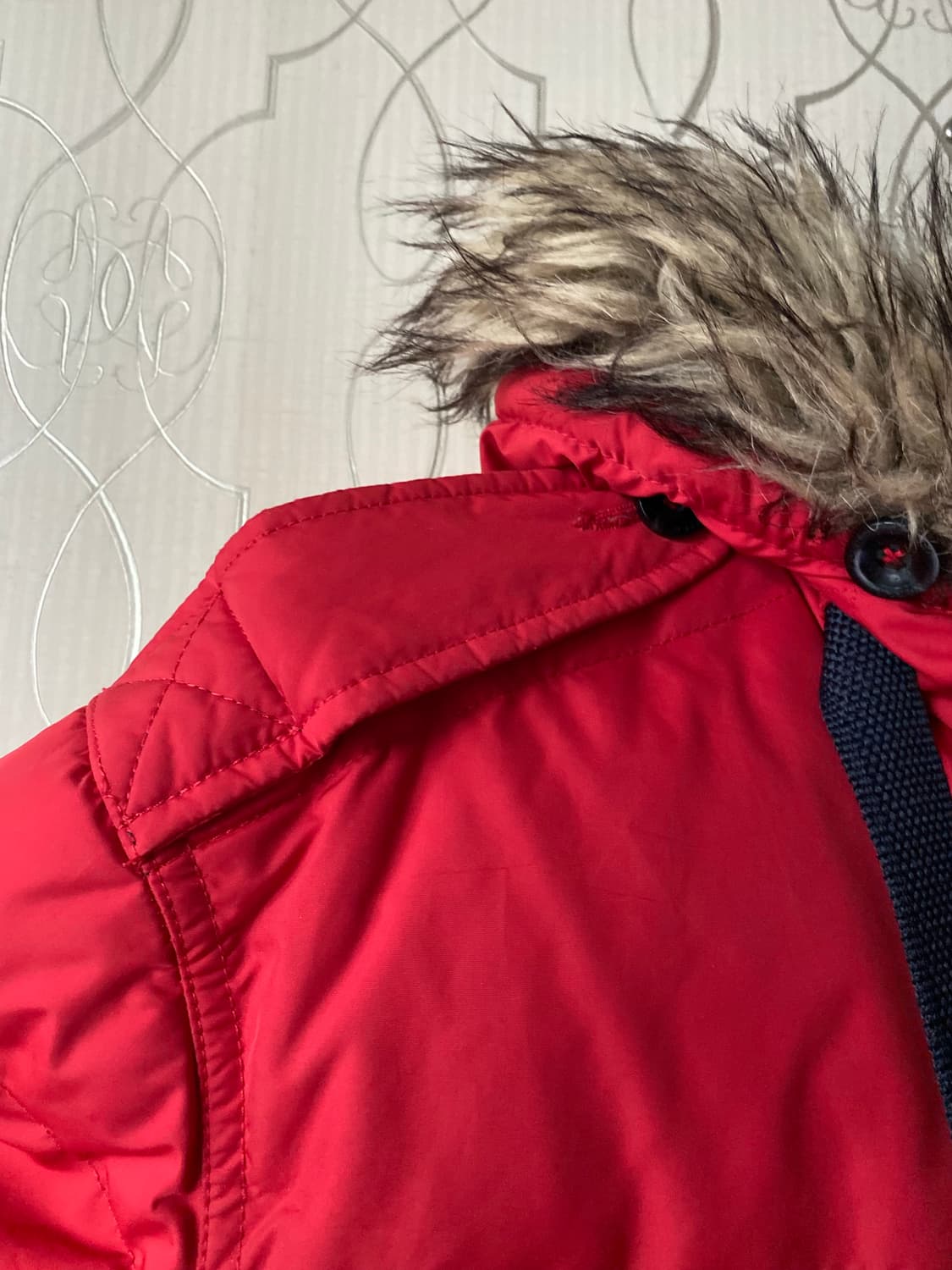 폴로 L&S 패딩 점퍼 레드 M  상품이미지3