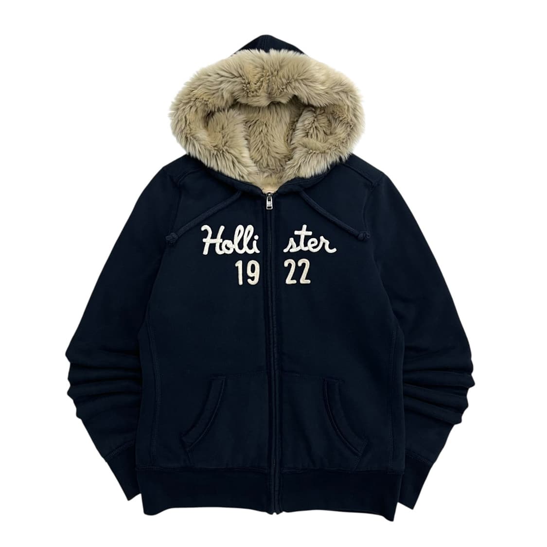 홀리스터 센터로고 울프죠 네이비 후드집업 M 상품이미지2