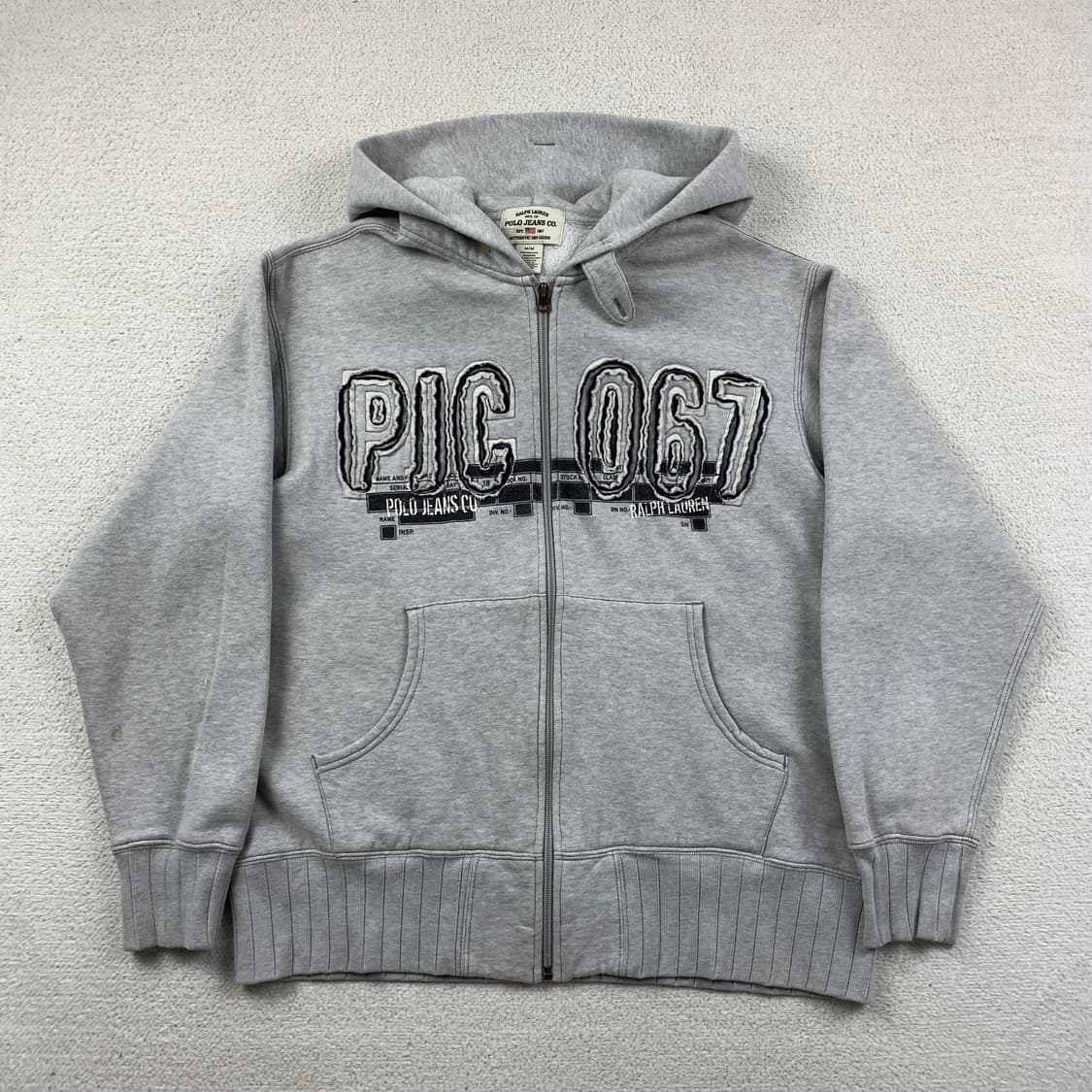 00s 폴로 진스 컴퍼니 빈티지 로고 후드집업 그레이 상품이미지1