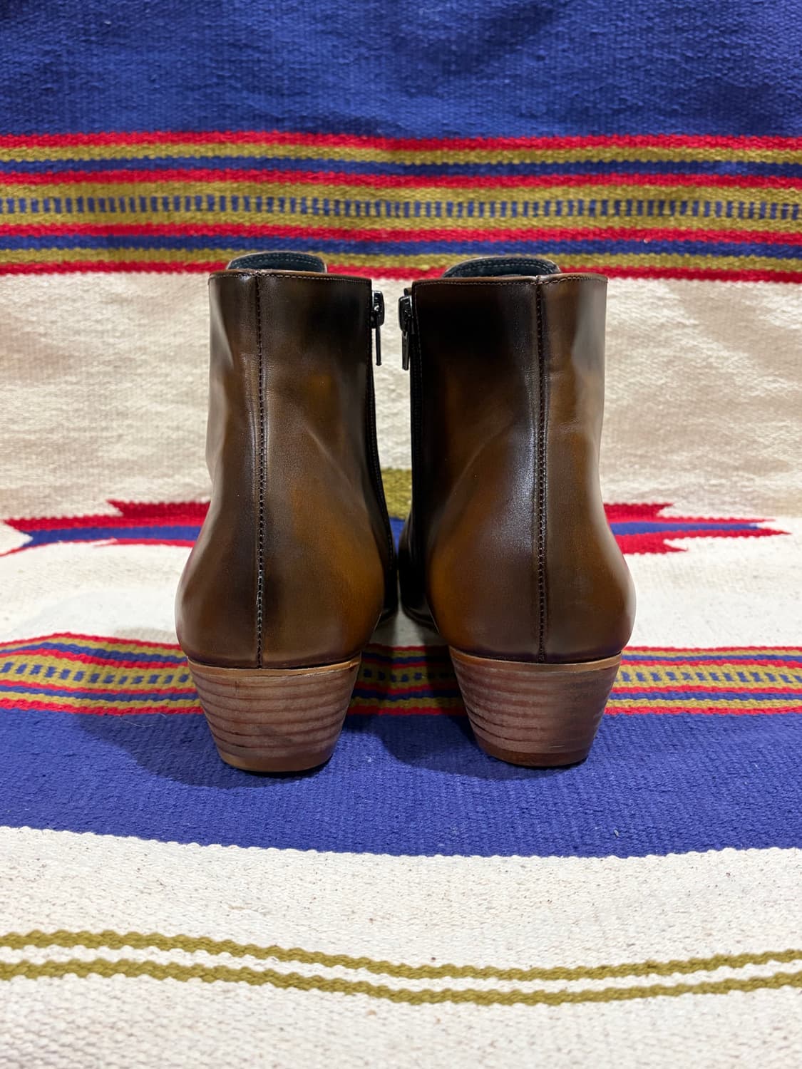 Western side zip brown boots / 웨스턴 가죽 부츠 상품이미지4