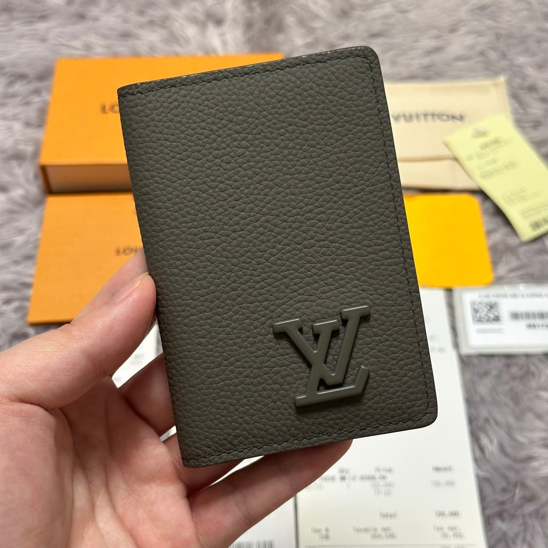 [풀구성] 루이비통 에어로그램 오거나이저 카드지갑 카키 상품이미지1