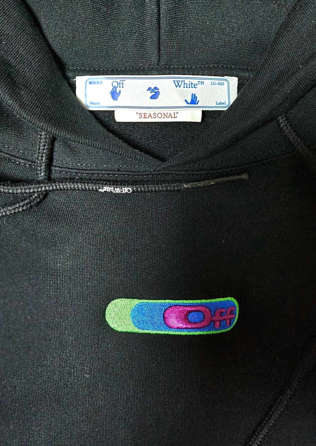 오프화이트 위드 애로우 후드티 블랙 L 상품이미지2