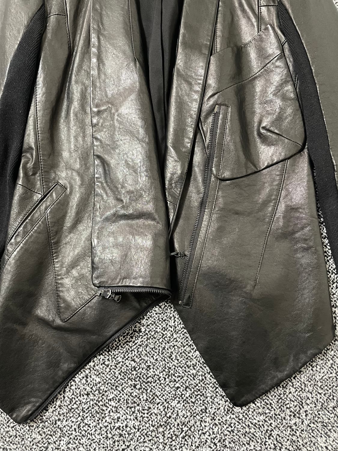빈티지9. 양가죽 지퍼 디테일 가죽자켓 라이더 레더 상품이미지3