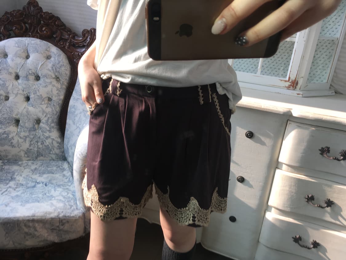 액시즈팜 앤틱 브라운 레이스 하프팬츠 상품이미지5