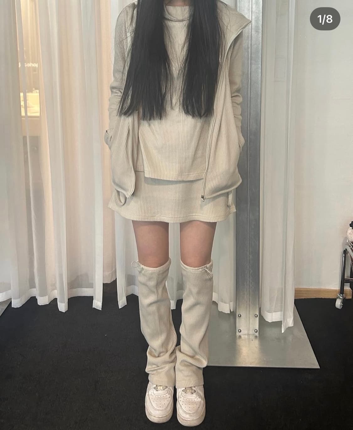 지초이 24-001 와플 베이지 후집, 스커트 일괄 상품이미지2