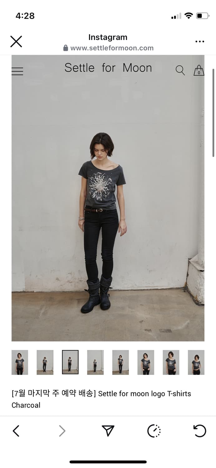 Settle for moon logo T-shirts Charcoal 상품이미지2