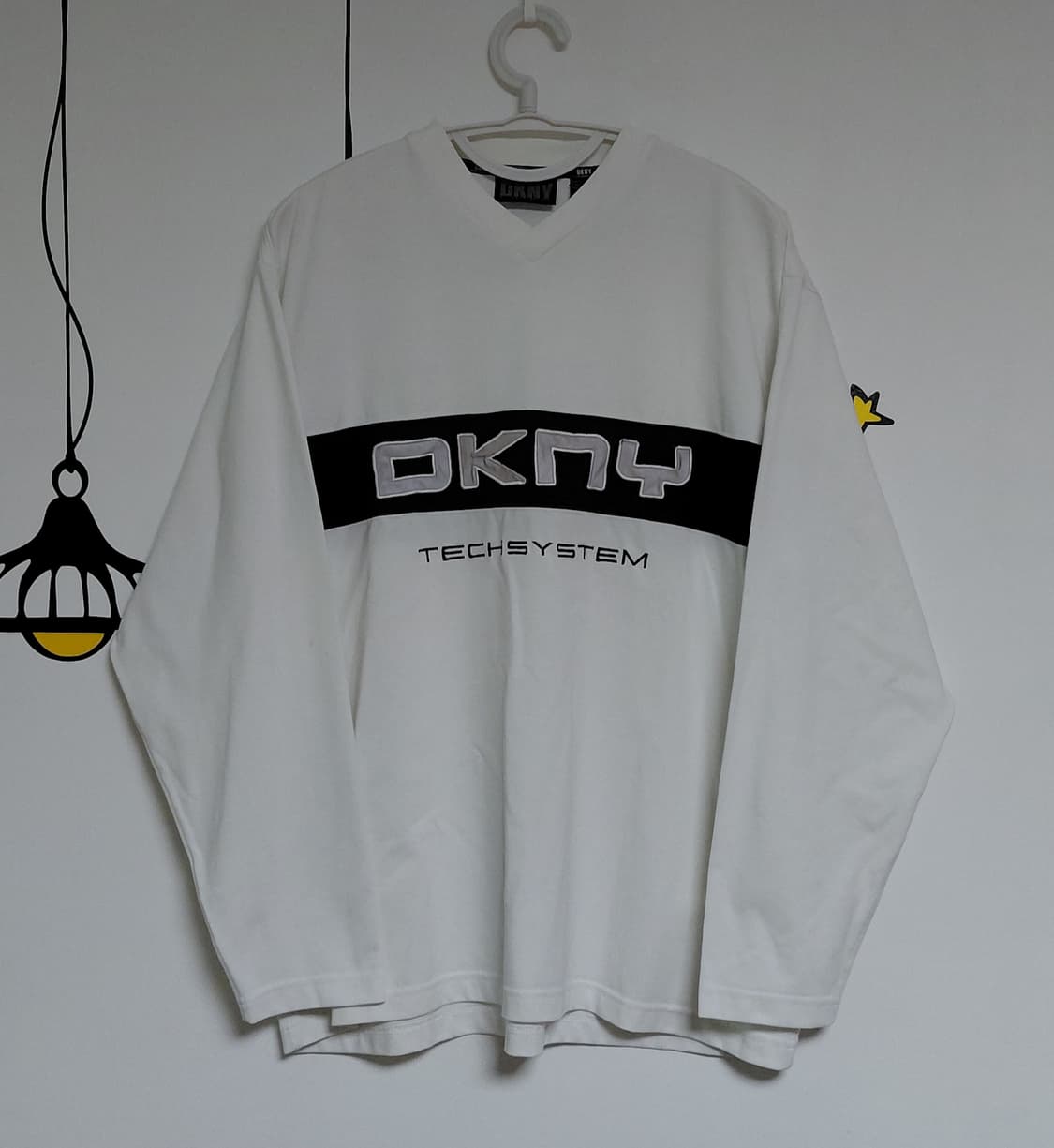 [105] 90s-00s DKNY TECHSYSTEM V넥 롱슬리브 상품이미지1