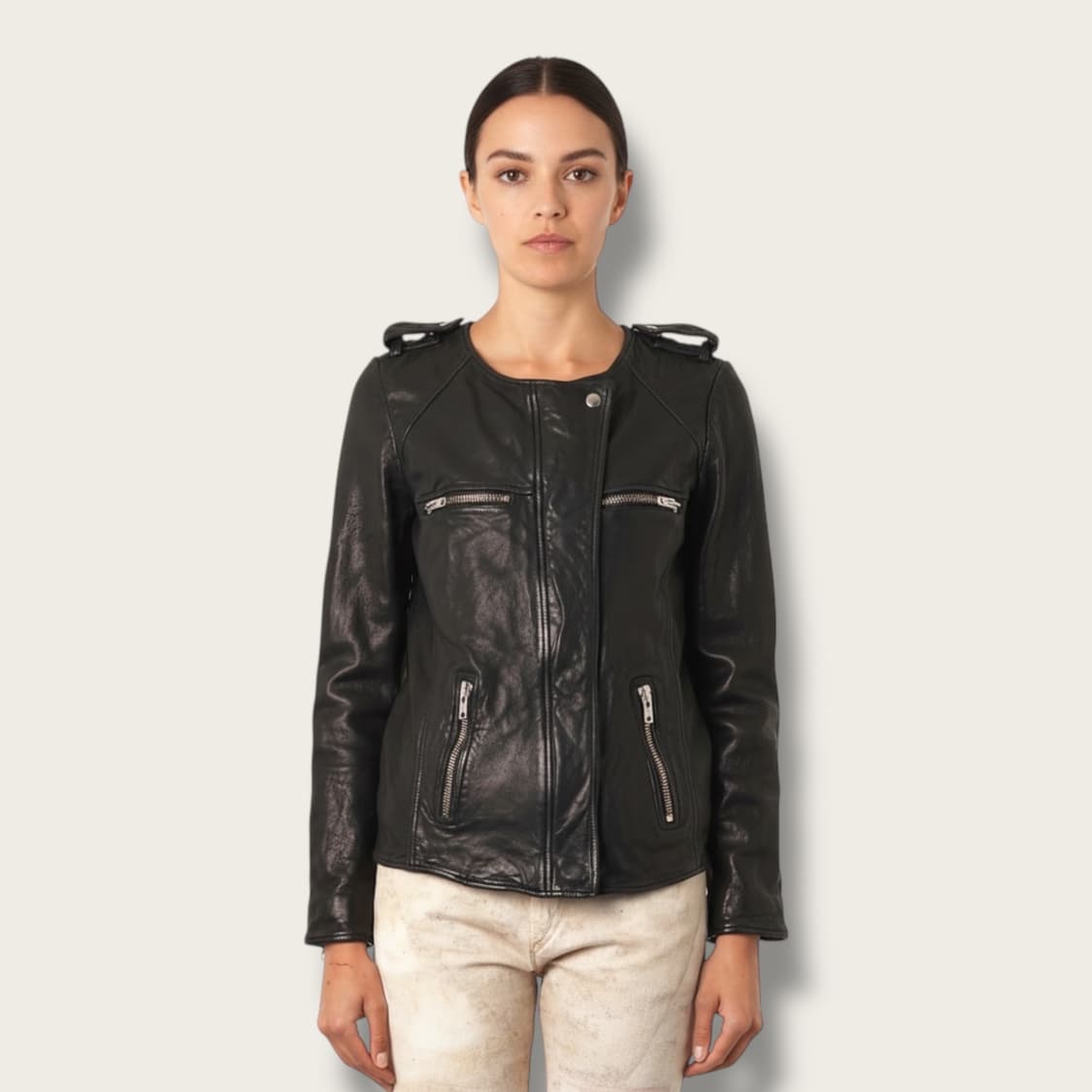 38/ 이자벨마랑 램스킨 라이더 레더 자켓 상품이미지1