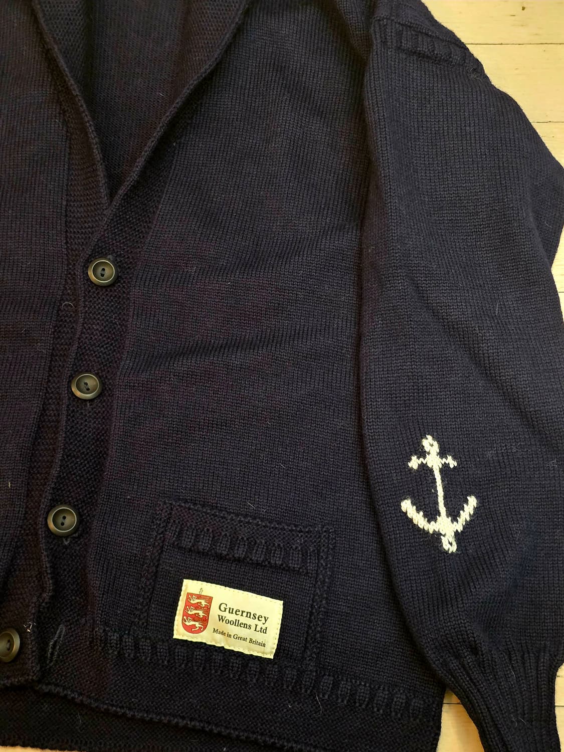 건지울른스 100% 퓨어양모 숄카라 가디건105 상품이미지5