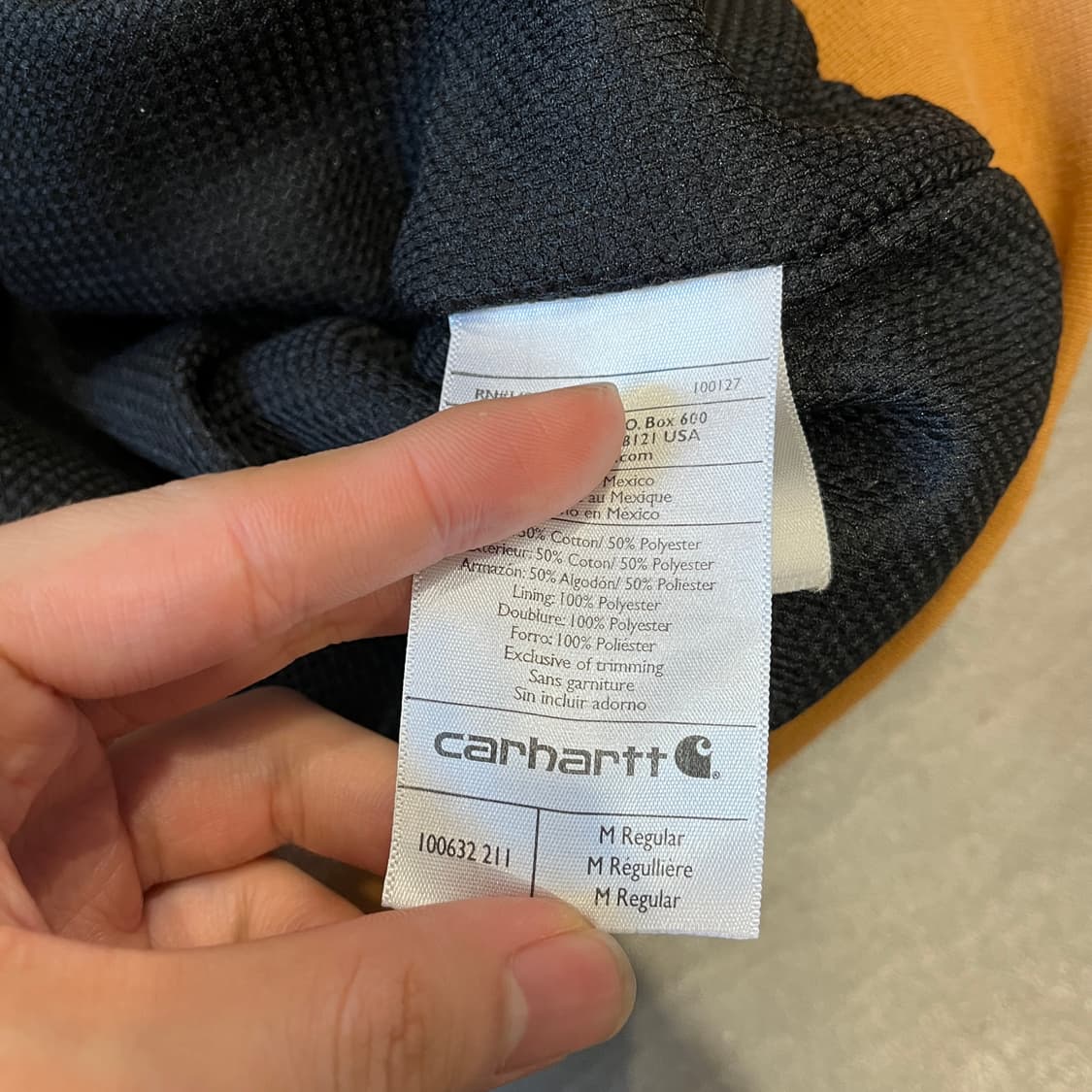 칼하트 정품 써멀 된장색 후드 집업 자켓 상품이미지9