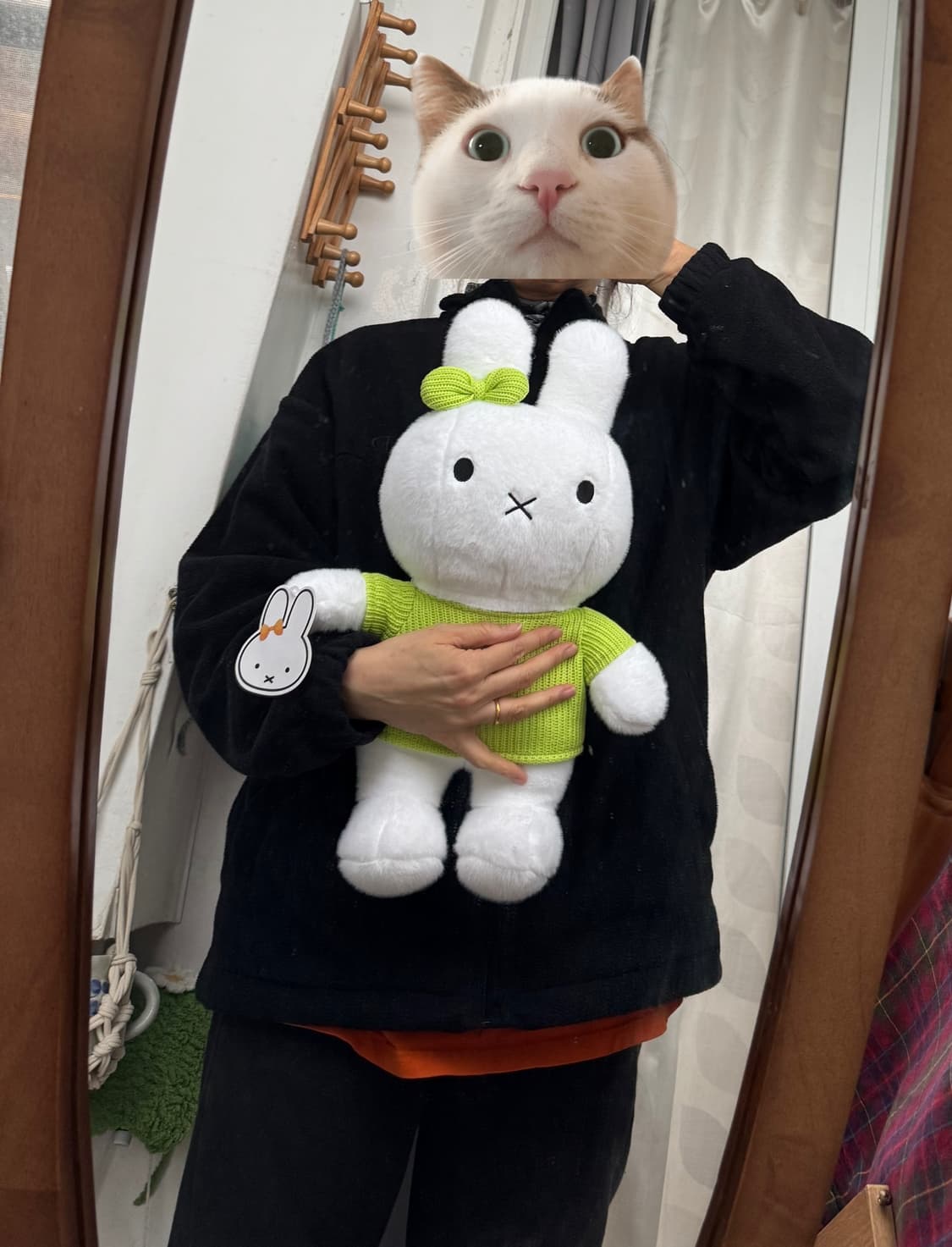 중대형 48cm 미피 멜라니 토끼 인형 그린 니트 땍있음 상품이미지1