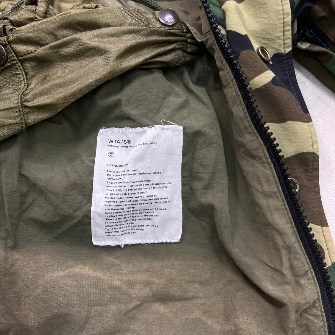 100 더블탭스 15FW 카모 후드 자켓 상품이미지8