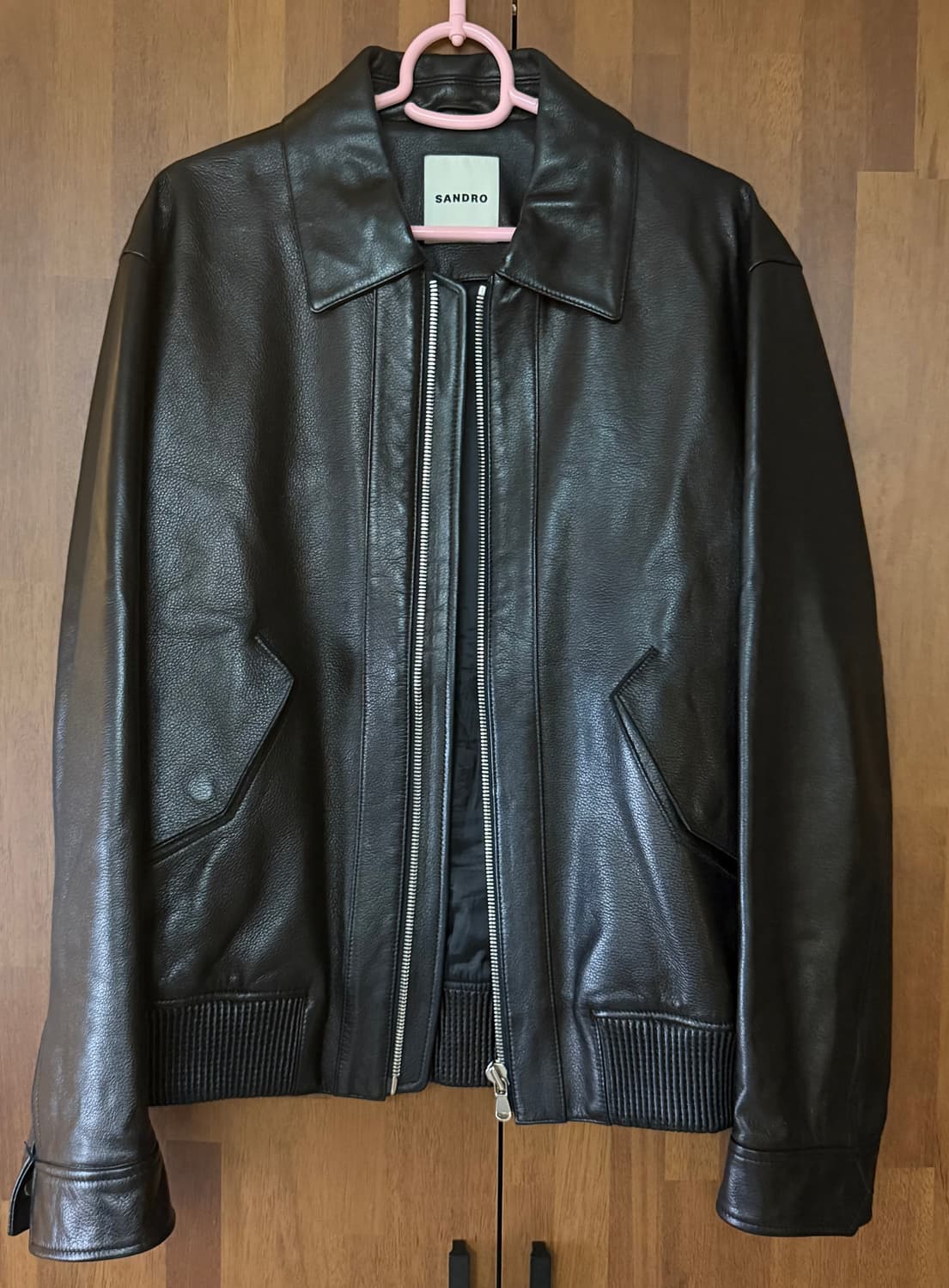 산드로 카라 레더 자켓(50, L, 100-105) 상품이미지2