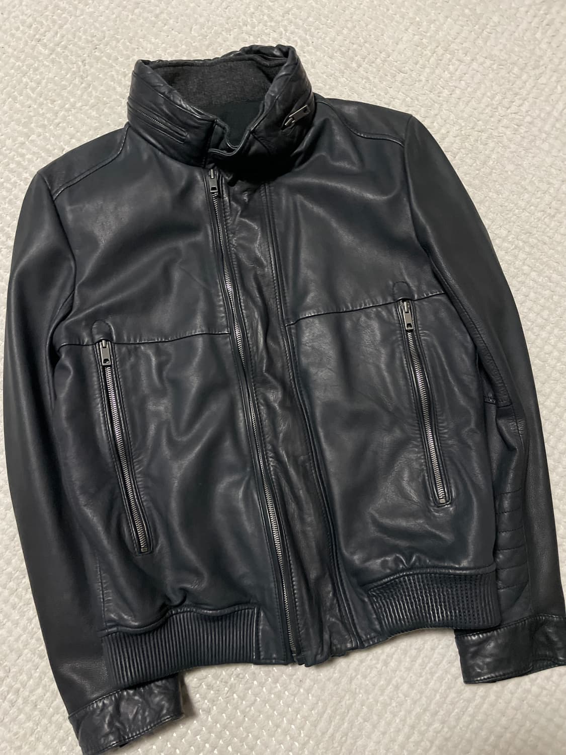 [52] SOLID HOMME 2중 지퍼 레이어드 양가죽 레더 자켓 상품이미지6