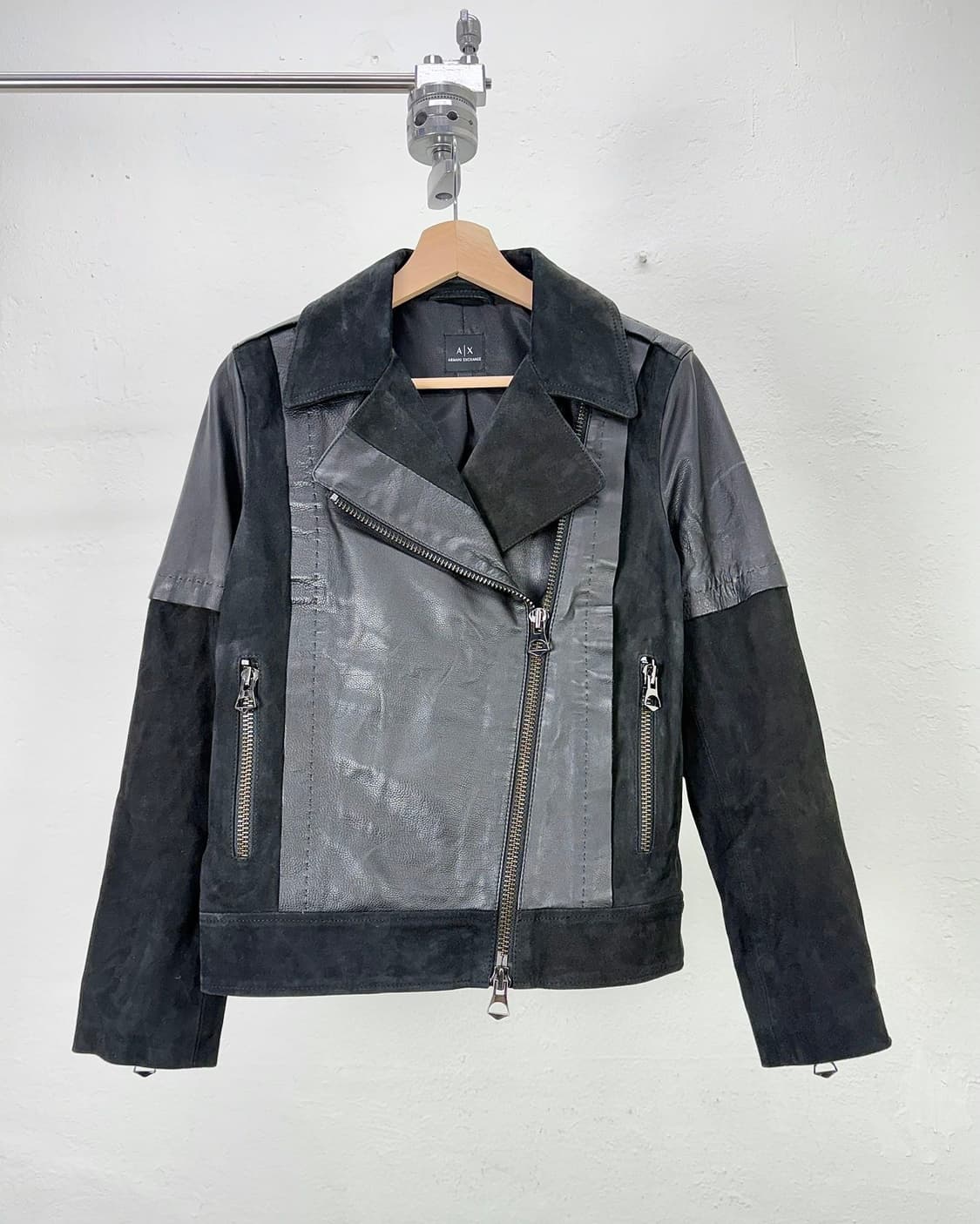 아르마니 익스체인지 먼스 레더 트리미 라이더 자켓 상품이미지1