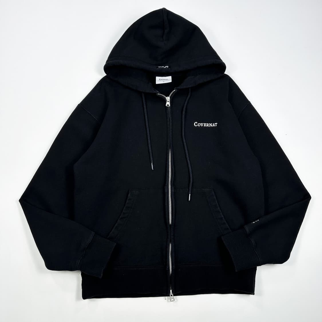 커버낫 투웨이 블랙 헤비 코튼 후드집업 (S) 상품이미지2