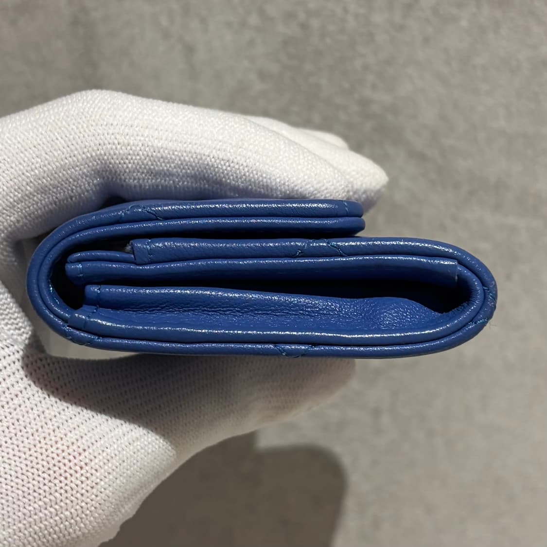 A+ OS사이즈 샤넬 CC로고 시즌 캐비어 플랩 카드지갑 블루 (내장칩) 상품이미지7