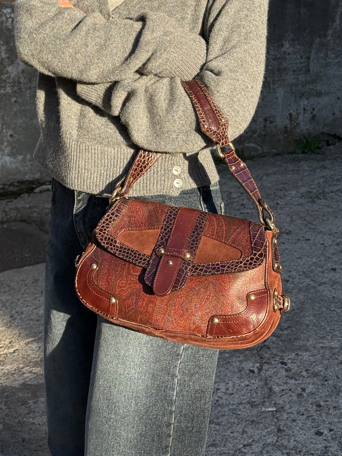 y2k 빈티지 페이즐리 숄더백 상품이미지1