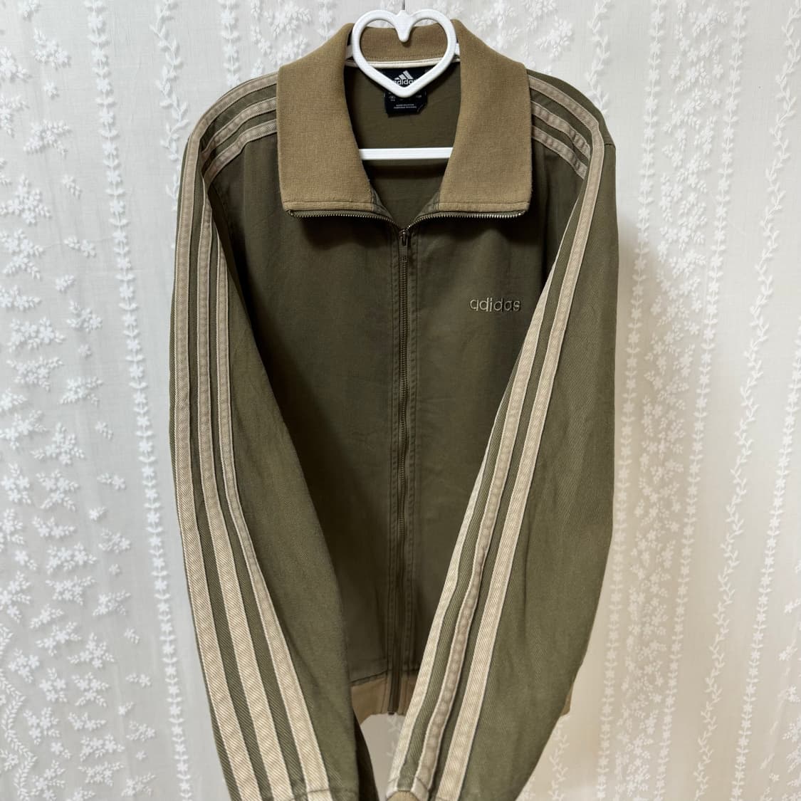아디다스 카키 브라운 져지 L 100 트랙탑 자켓 베켄바우어 코튼 올리브 상품이미지2