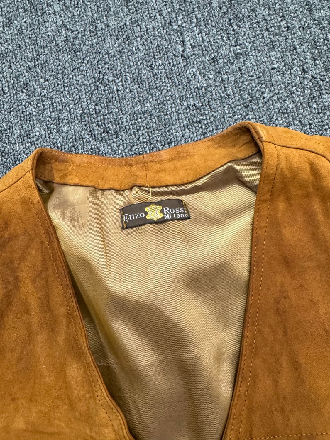 OS)아메리칸 빈티지 램스킨 브라운 웨스턴 베스트 상품이미지4