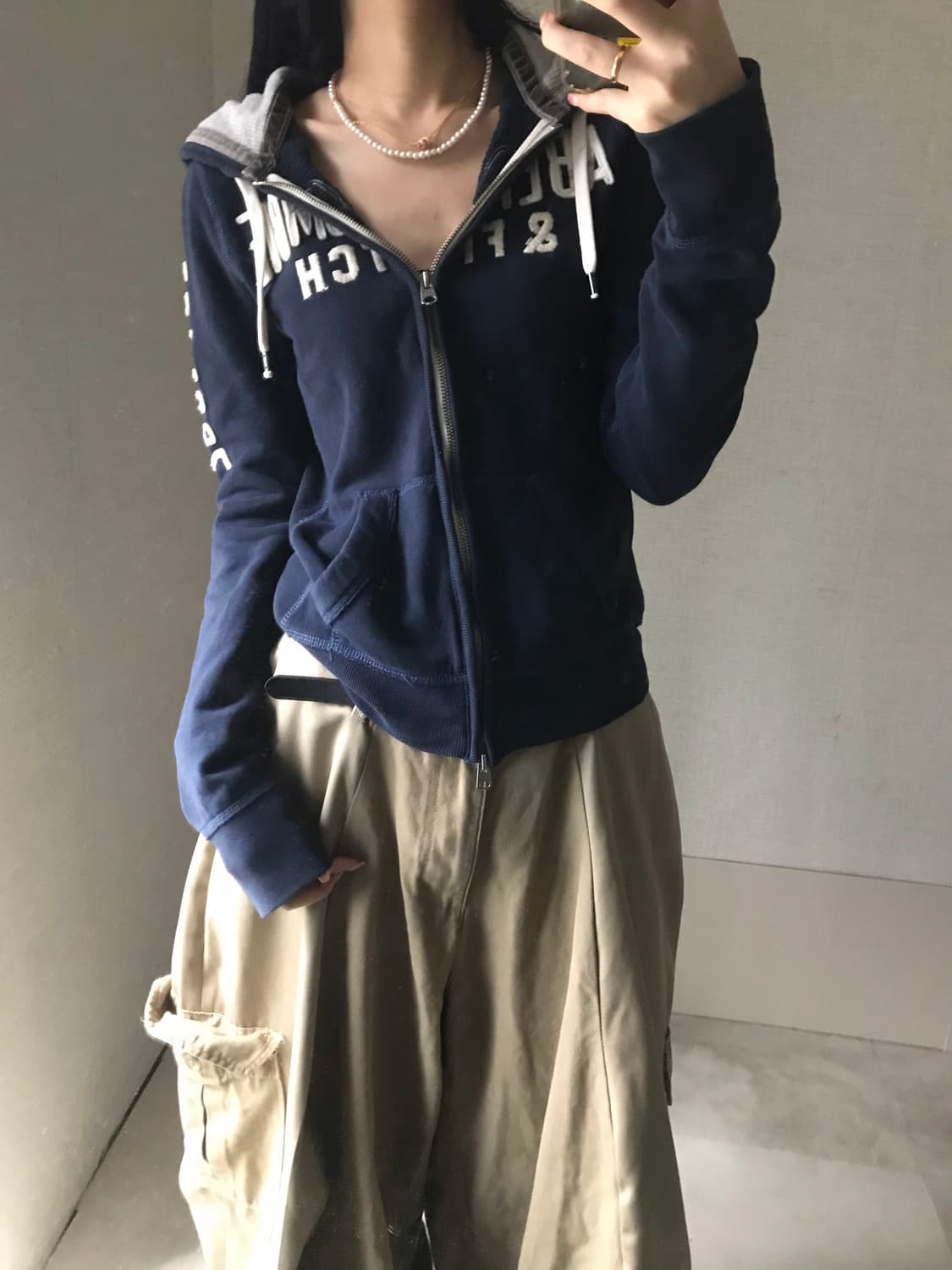 아베크롬비 네이비 슬림핏 후드집업 상품이미지5