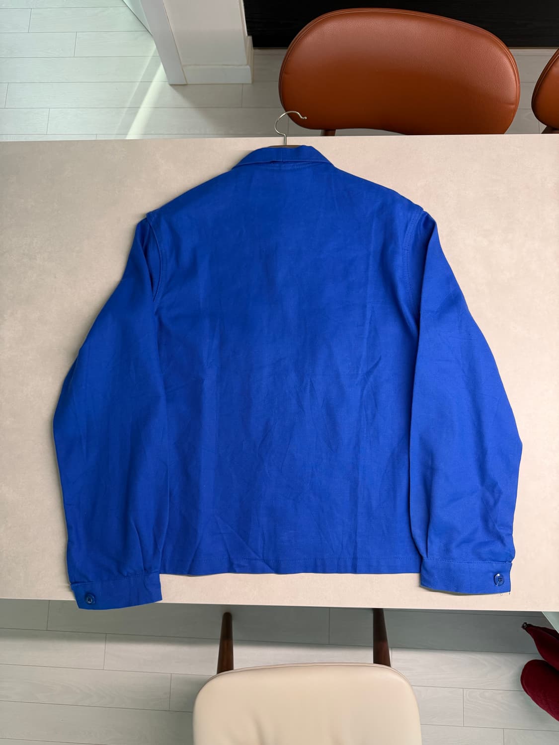 70s~80s 프렌치 워크웨어 로얄블루 골드집업 자켓 상품이미지4