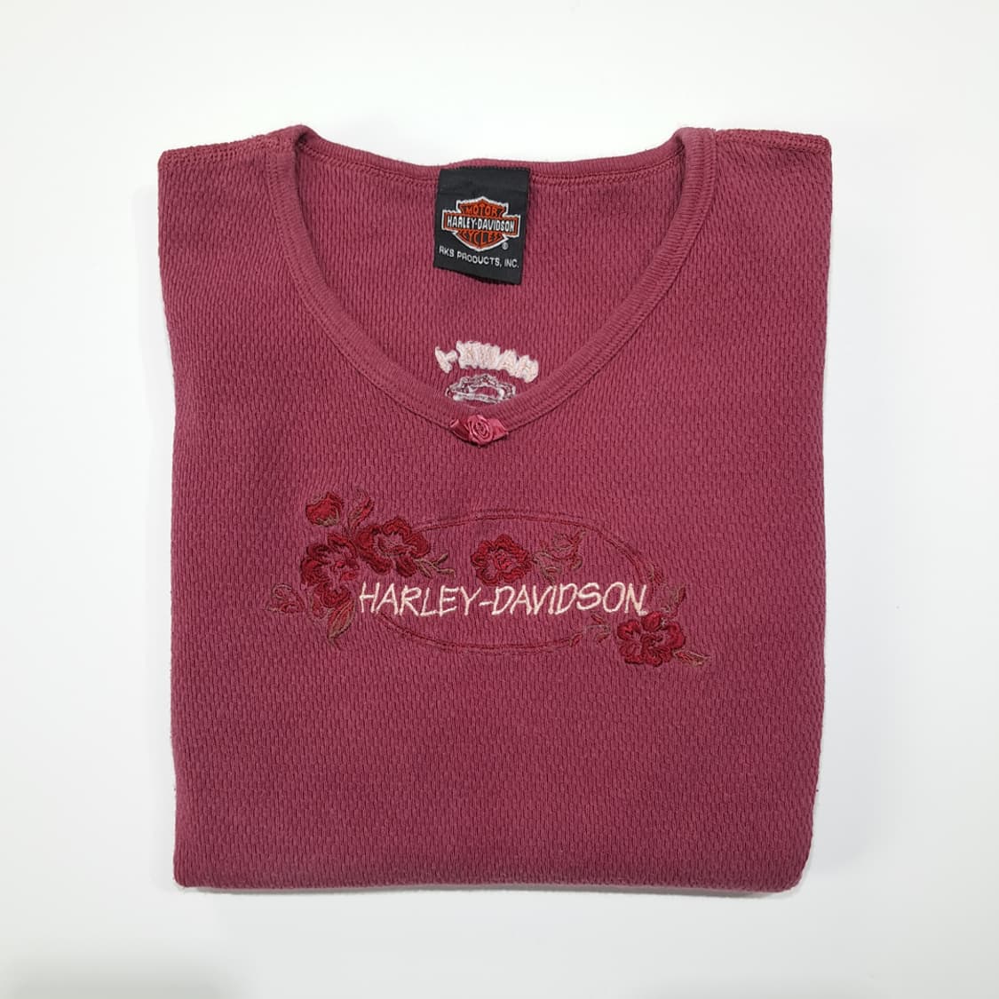 CL173 할리데이비슨 미국판 딜러십 플로럴자수 핑크 써멀탑 상품이미지7