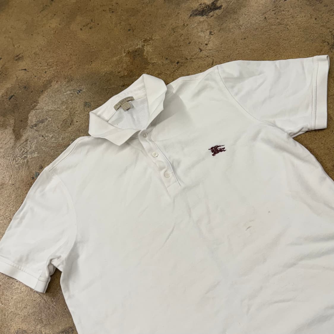 [정품/L] 버버리 화이트 반팔 폴로티 b16 상품이미지1