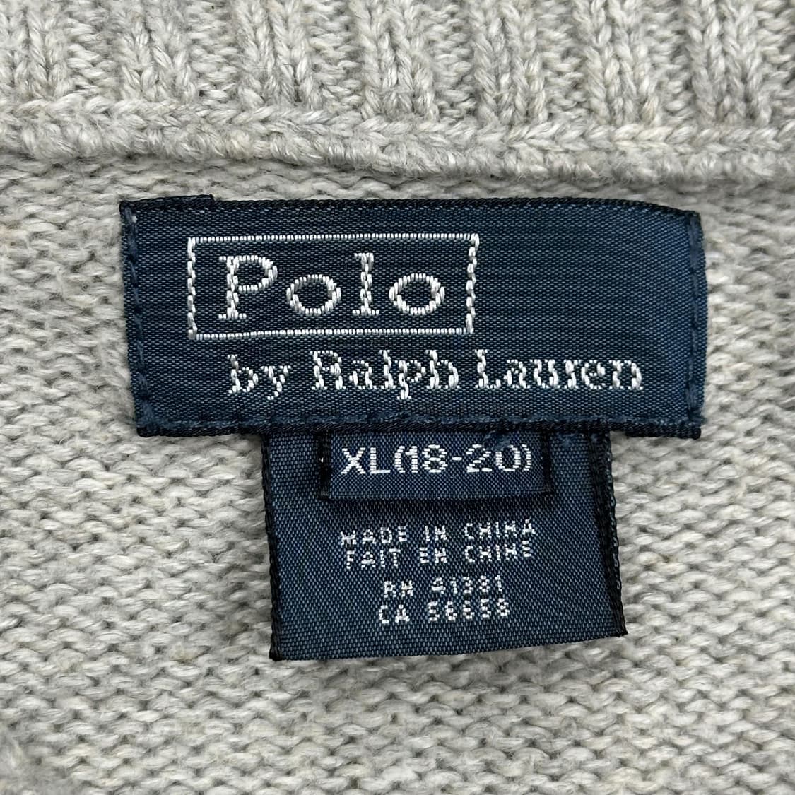 폴로 랄프로렌 걸즈 클래식 니트 집업 그레이 걸즈XL 상품이미지5