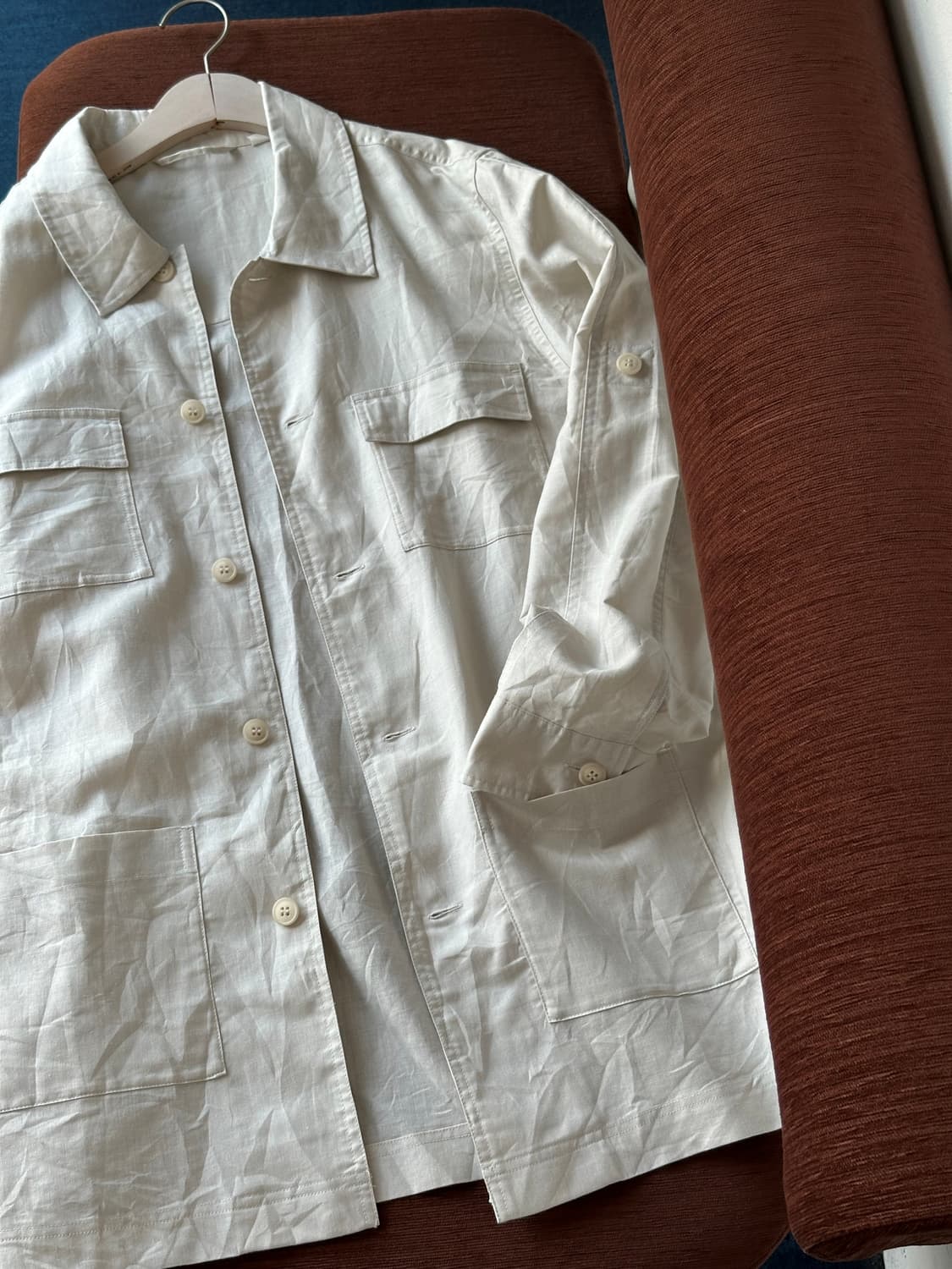 Natural fabric 2way sleeve work coat 상품이미지2