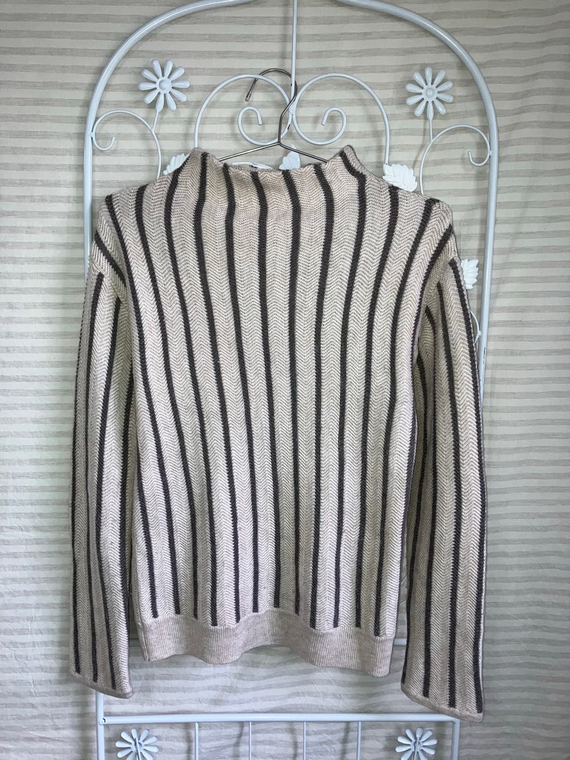jpn vintage 아이보리 차콜 스트라이프 니트 y2k 스트릿 갸루  상품이미지1