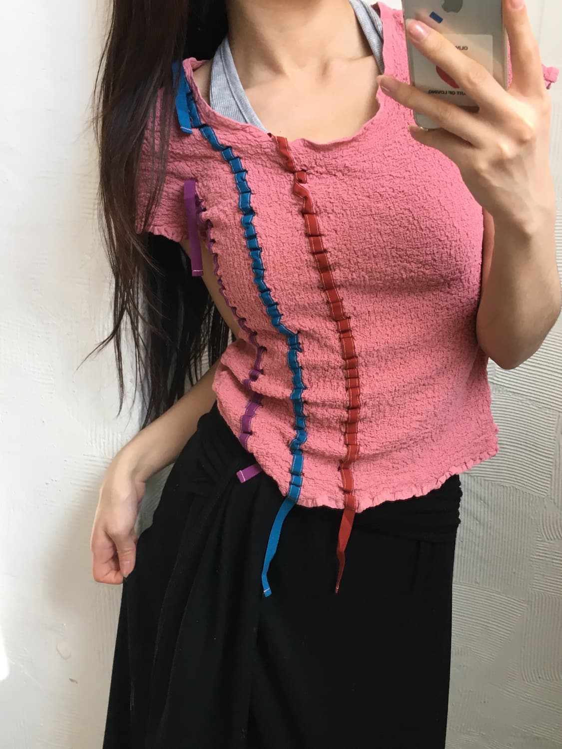 Issey Miyake 이세이미야케 미 핑크 플리츠 탑 상품이미지1