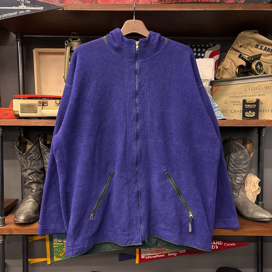 90s 파타고니아 미국생산 윈드존 플리스 후드 집업자켓 퍼플 N887 상품이미지1