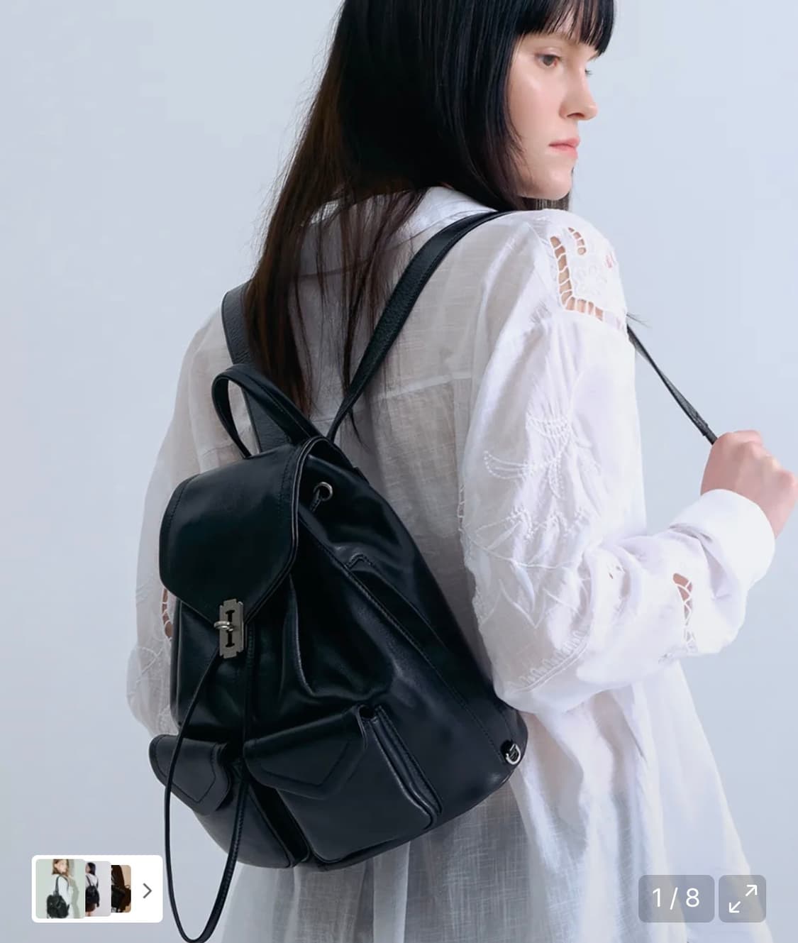 분크 오캄 더블포켓 레더 가죽 백팩 상품이미지1