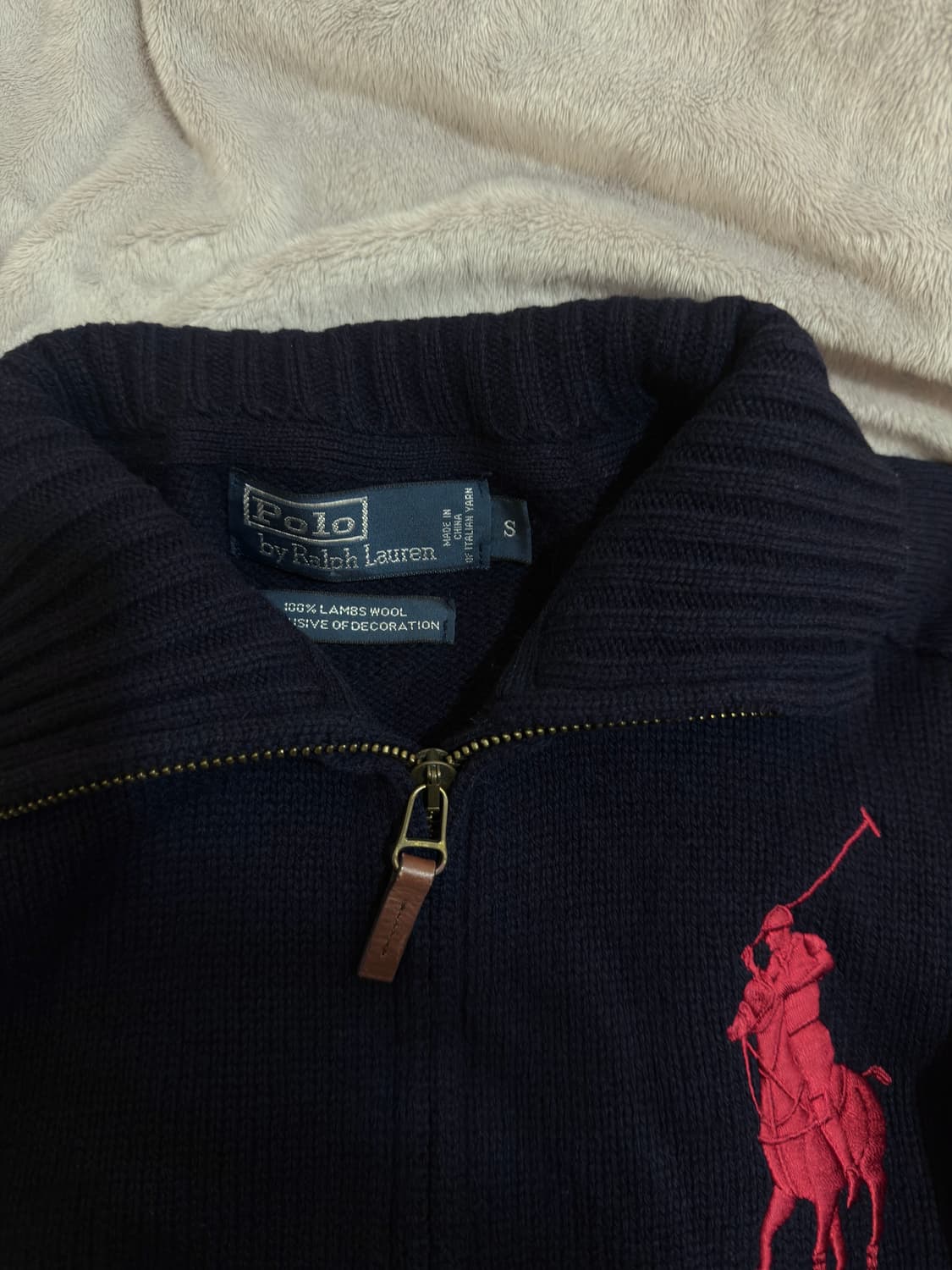 [s] 폴로 빅포니 네이비 니트 집업 상품이미지3