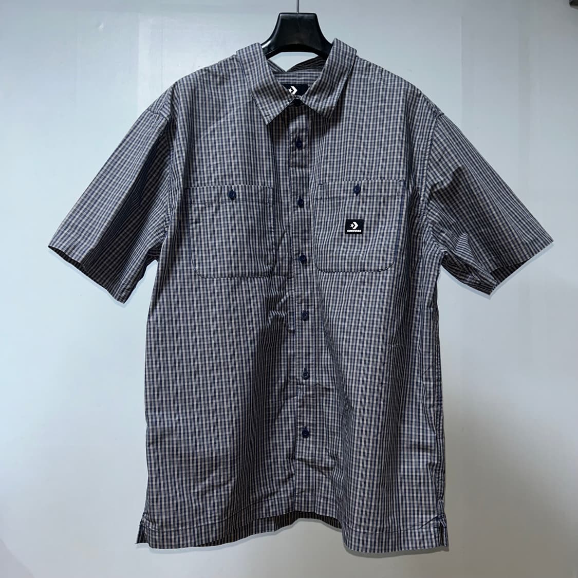 컨버스 플레이드 쇼트 슬리브 셔츠 상품이미지1