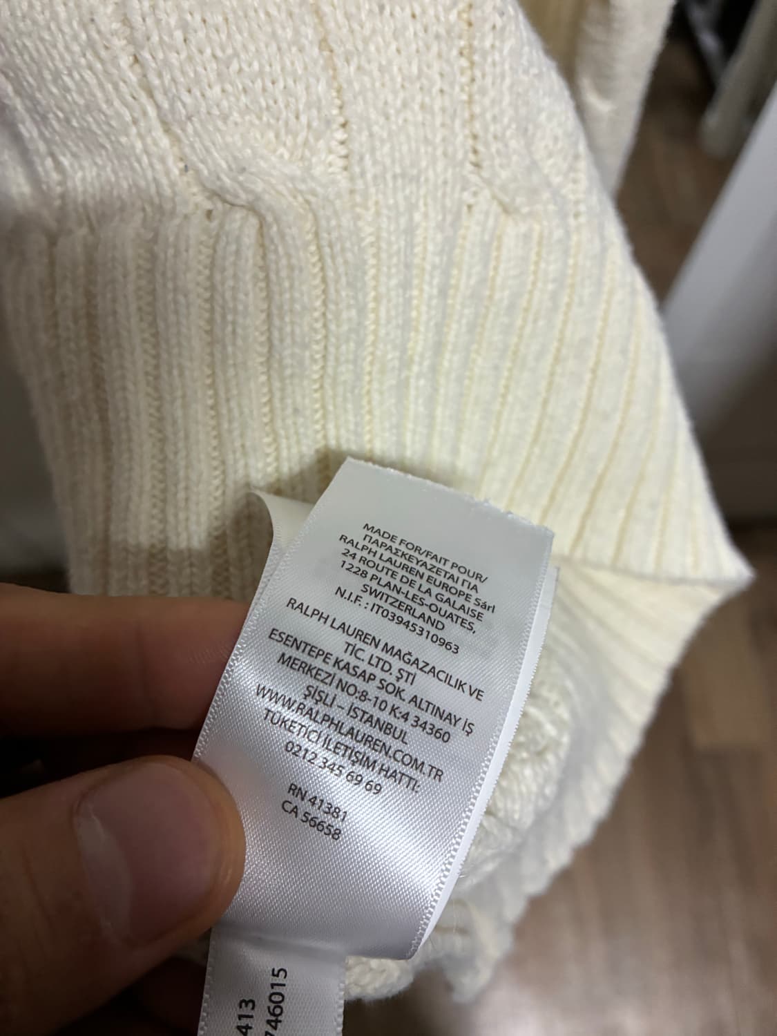 폴로 아이보리 니트 XL/105 상품이미지5