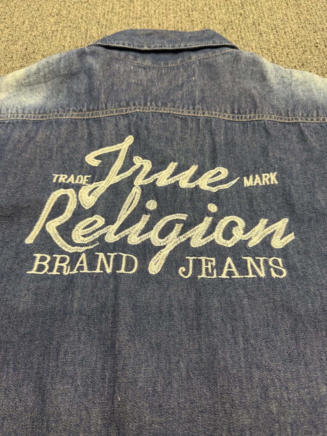 2XL) 트루릴리젼 빈티지 웨스턴 포인트 포켓 데님 반팔셔츠 상품이미지4